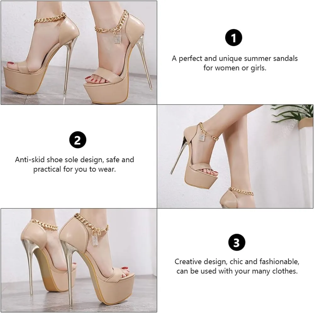 1 Pair High heeled Sandals Summer Sandals Womens Heeled Sandal Footwear