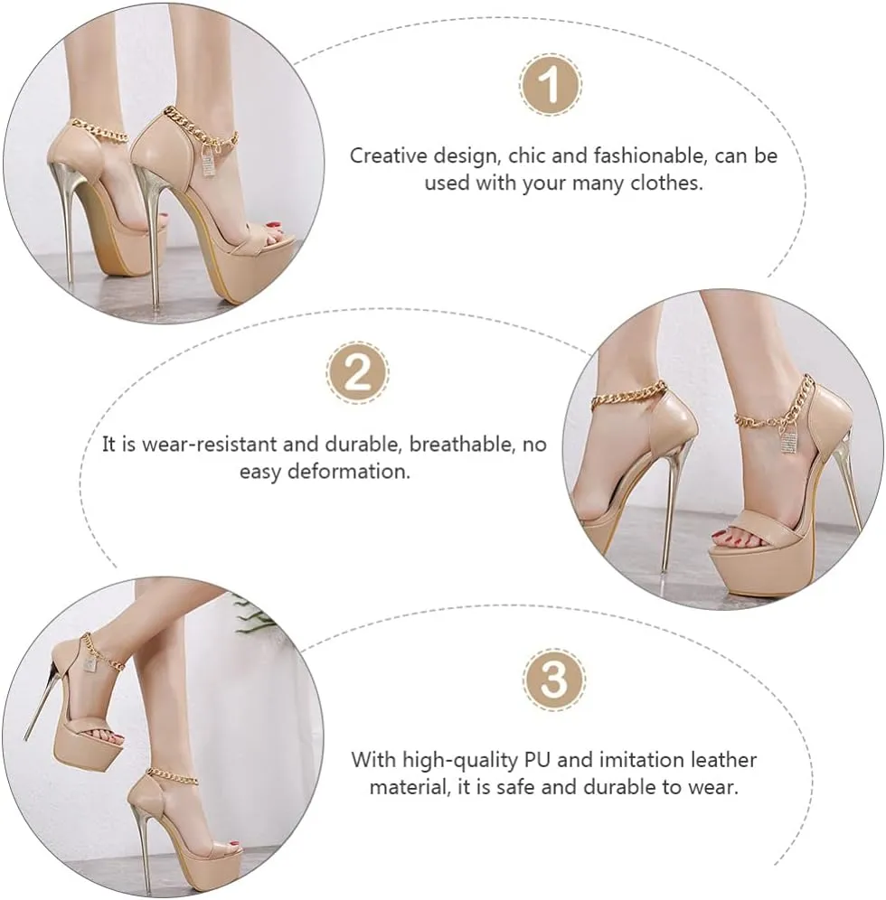 1 Pair High heeled Sandals Summer Sandals Womens Heeled Sandal Footwear