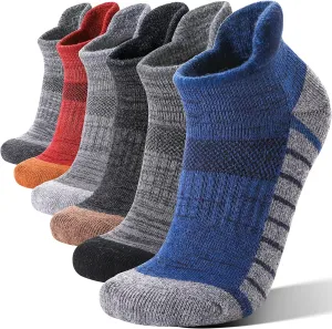 6 Pairs Merino Wool Ankle Hiking Running Socks Compression Support Thick Athletic Low Cut Socks for Women Men