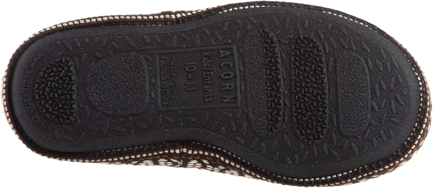 Acorn Unisex-Kid's L'il Woven Trim Moc Slipper