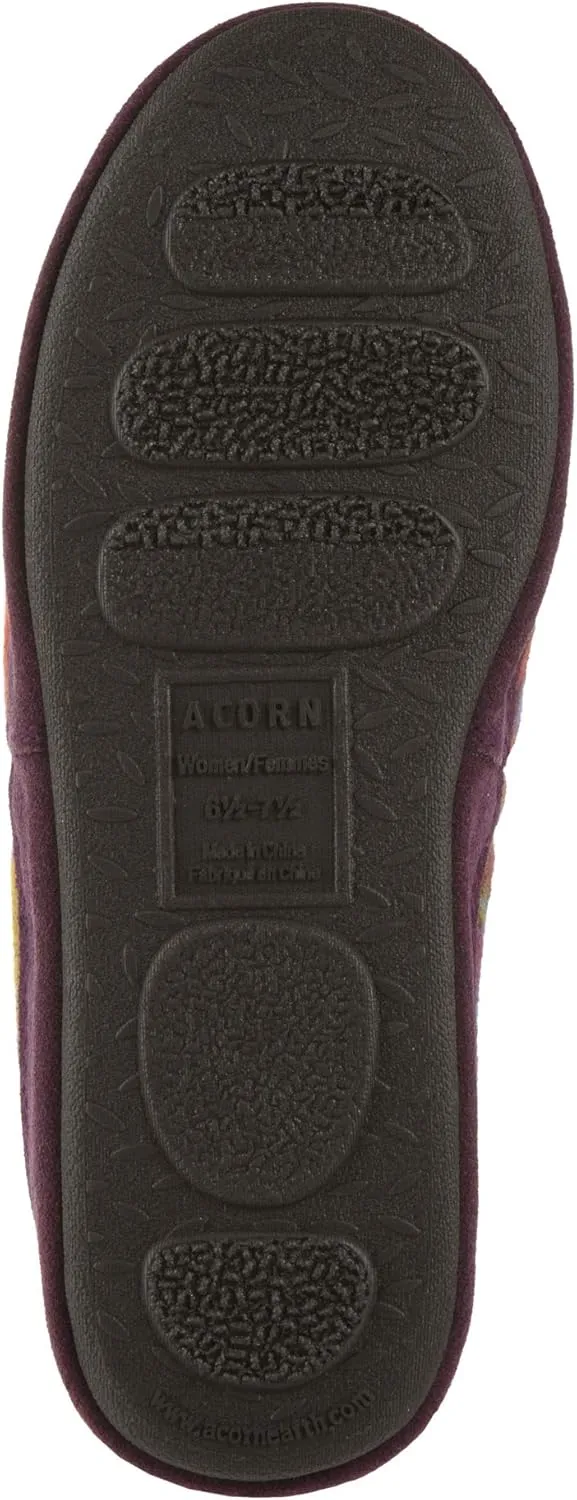 Acorn Womens Slipper with Berber Lining, Suede Siding and Durable Non-Slip Indoor/Outdoor Sole