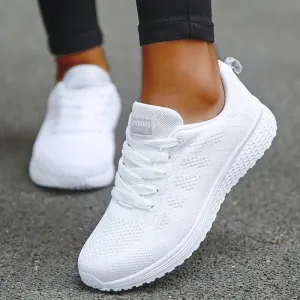 Airy Chic:  Women's Breathable Lace-Up Sneakers