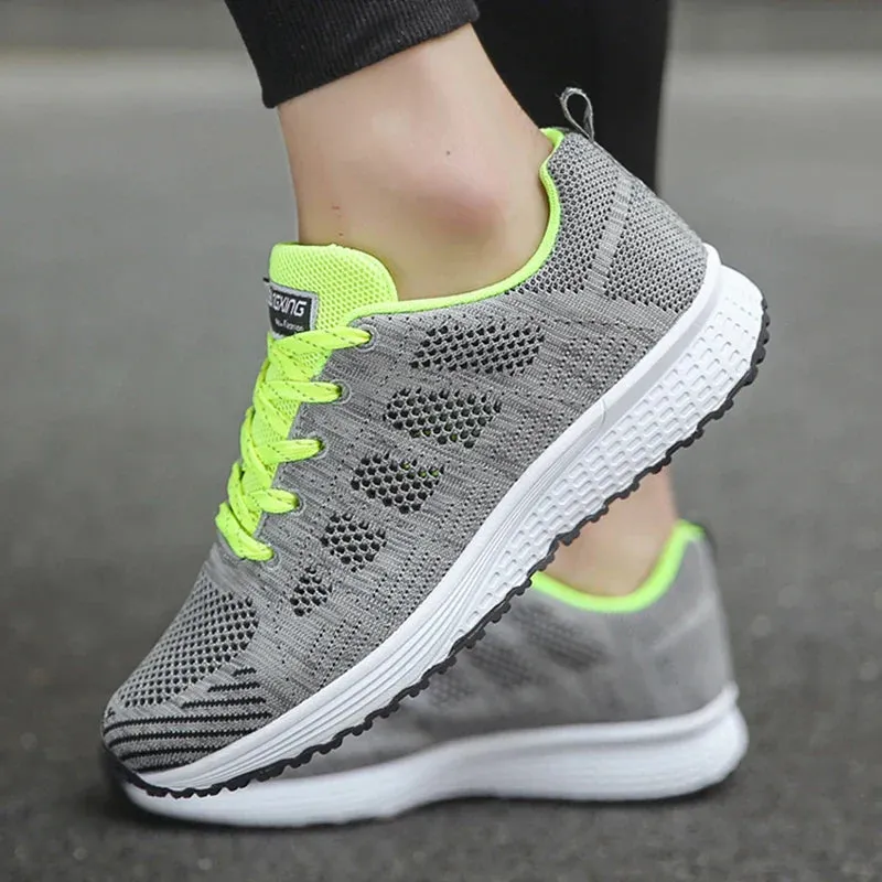 Airy Chic:  Women's Breathable Lace-Up Sneakers