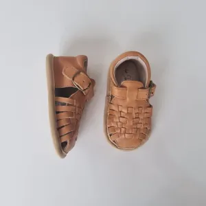 Alfie Soft Sole Genuine Leather Sandals Closed back- Almond.