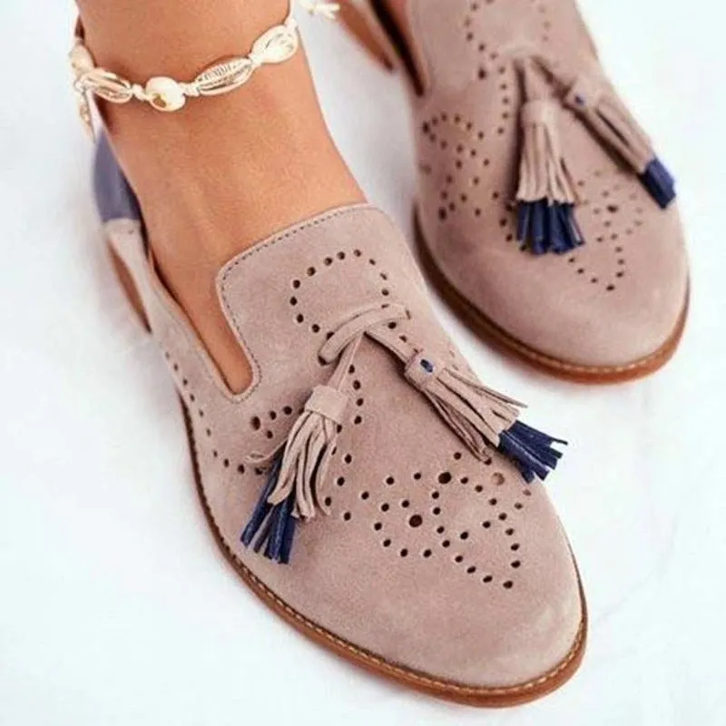 Anaya Loafers | Women’s Classic Slip-On Loafers with Tassel Detail and Sleek Finish