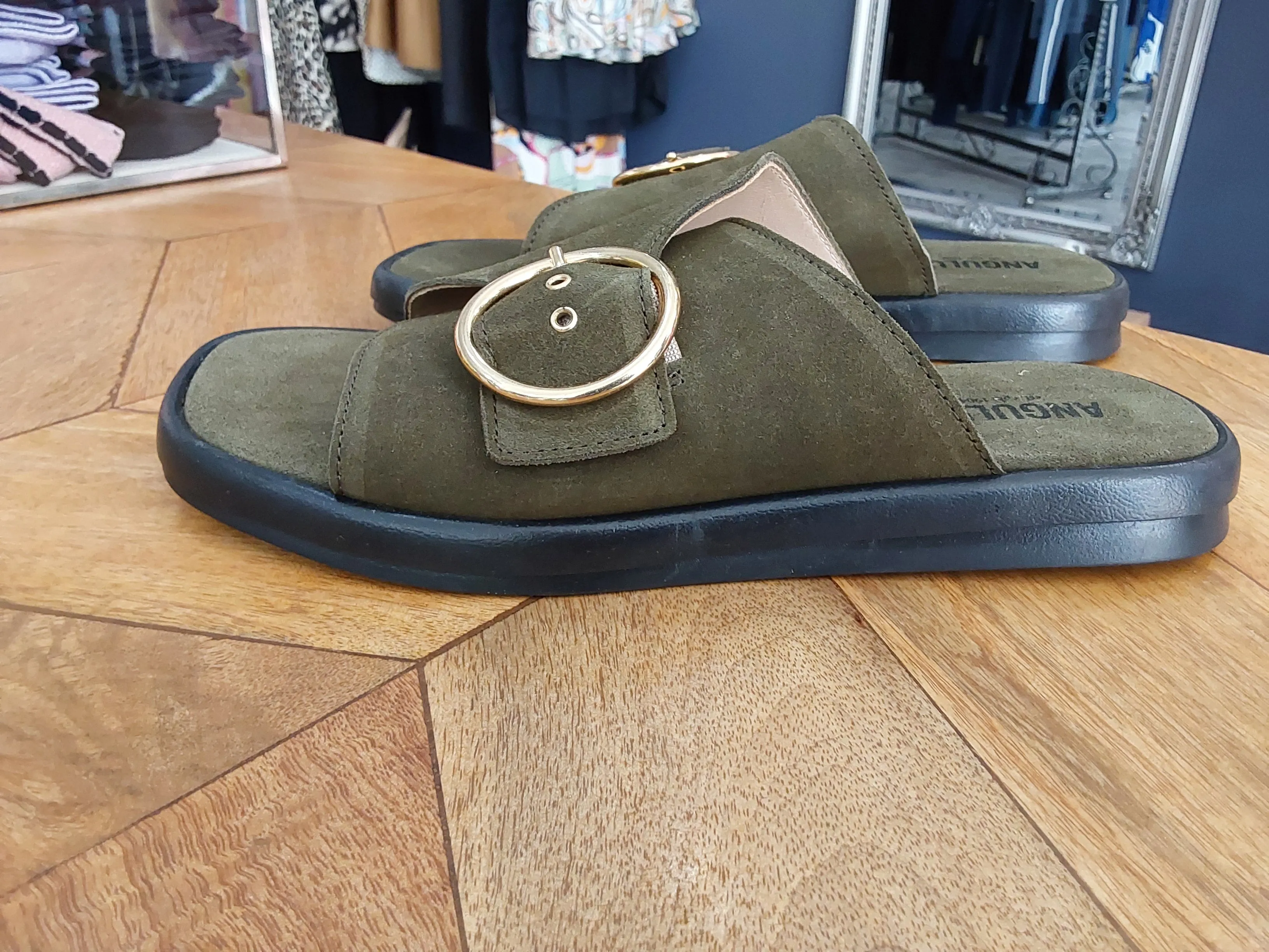 Angulus Slip In Sandal - Dark Green