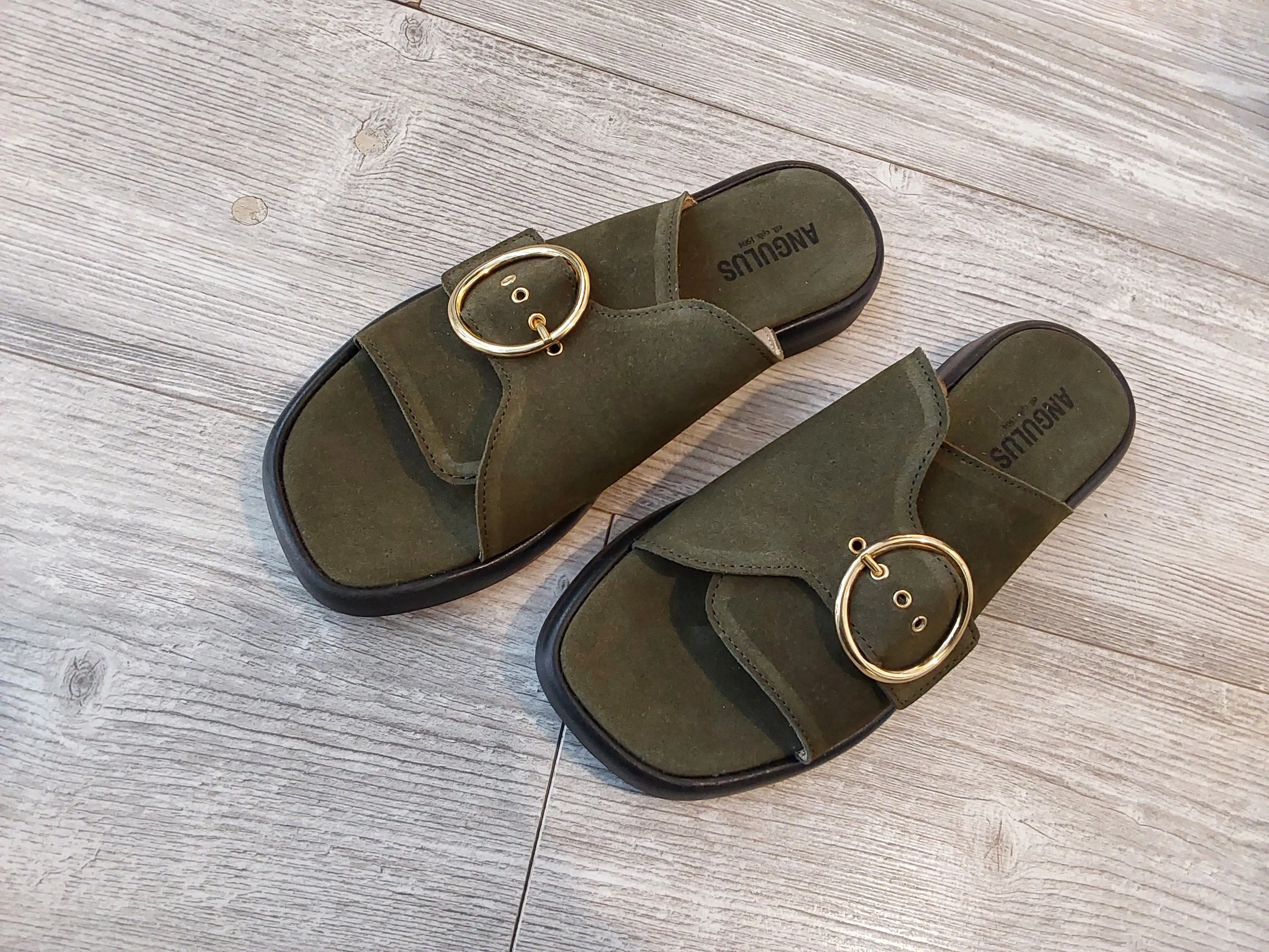 Angulus Slip In Sandal - Dark Green