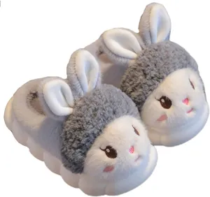 Animal slippers for women Cute rabbit slippers Soft warm winter home plush cotton slippers Cotton shoes