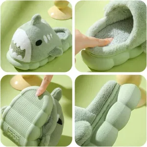 Animal Women's Cute Shark Slippers - Soft Plush, Warm Winter Home Slippers, Cotton Indoor and Outdoor Shoes
