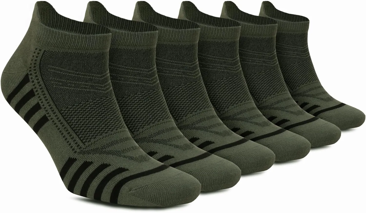 Ankle Socks with back Heel Tab for Men Low Cut Cool Comfort Fit Athletic Performance 6 pair pack