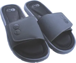 B-W Men’s Grey and Black Memory Foam Slide Sandals
