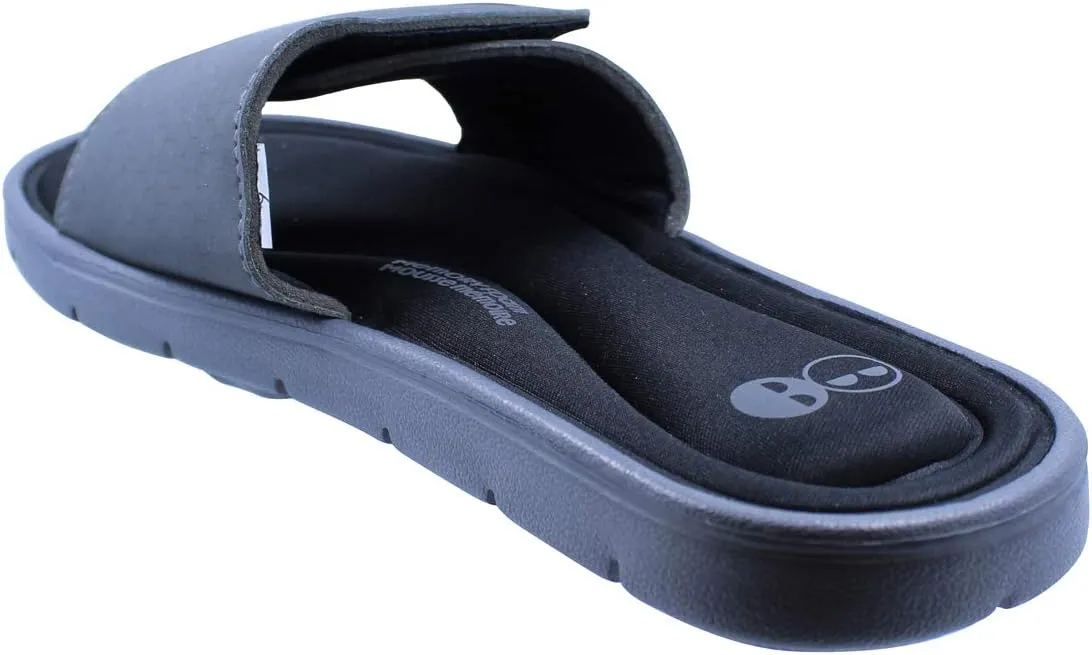 B-W Men’s Grey and Black Memory Foam Slide Sandals
