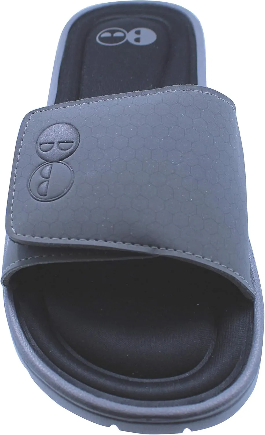 B-W Men’s Grey and Black Memory Foam Slide Sandals
