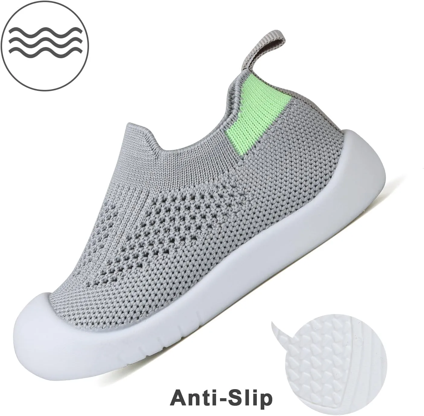 Baby Shoes for Boys Girls Breathable First Walking Shoes - Infant Toddler Trainers Shoes Non Skid Indoor Floor Slipper with Soft Sole Cotton Mesh On Sneaker