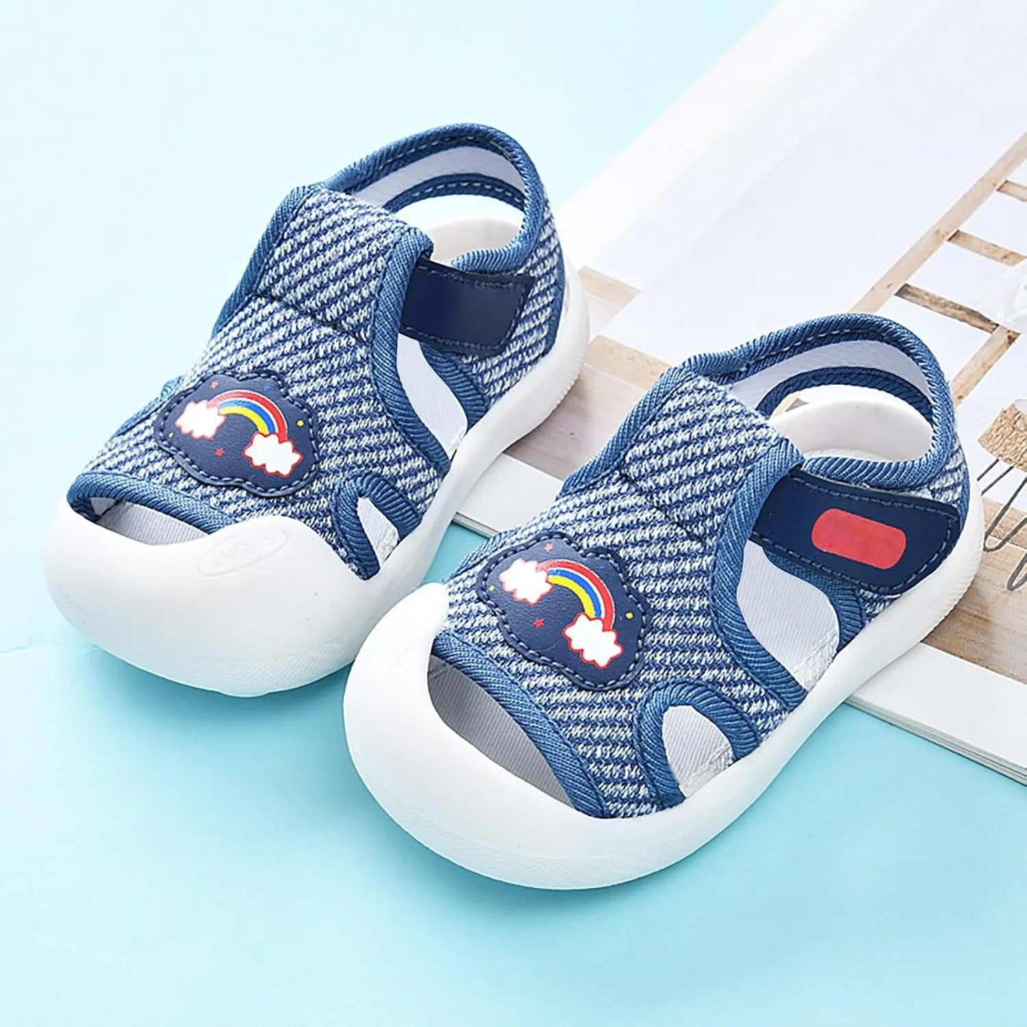 Baby Walking Shoes Boys Girls Anti Kick Breathable Lightweight Sports Sandals Kids Non Slip Soft Sole Quick Dry Slides