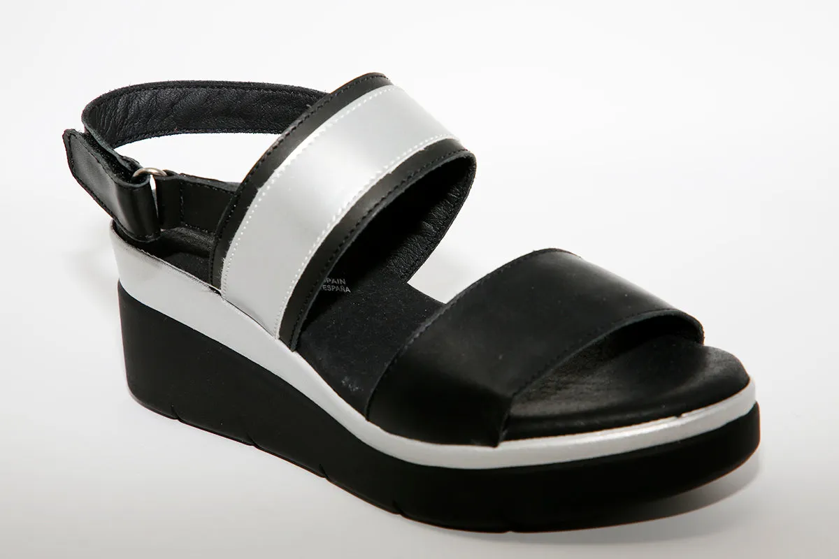 BAERCHI - 39301 WEDGE SANDAL - BLACK