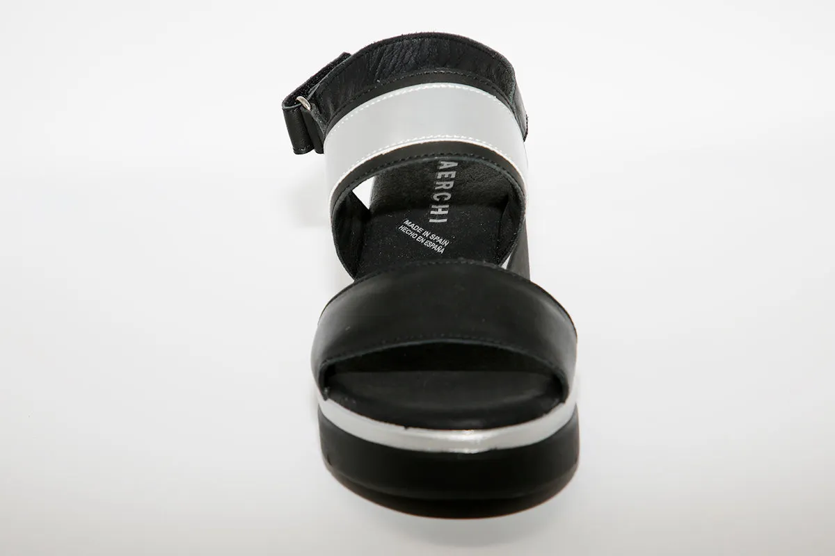 BAERCHI - 39301 WEDGE SANDAL - BLACK