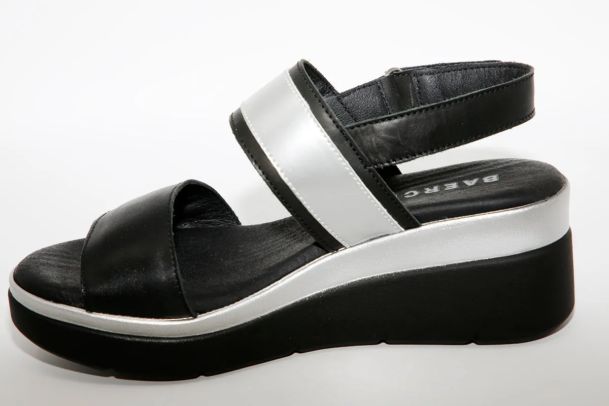 BAERCHI - 39301 WEDGE SANDAL - BLACK