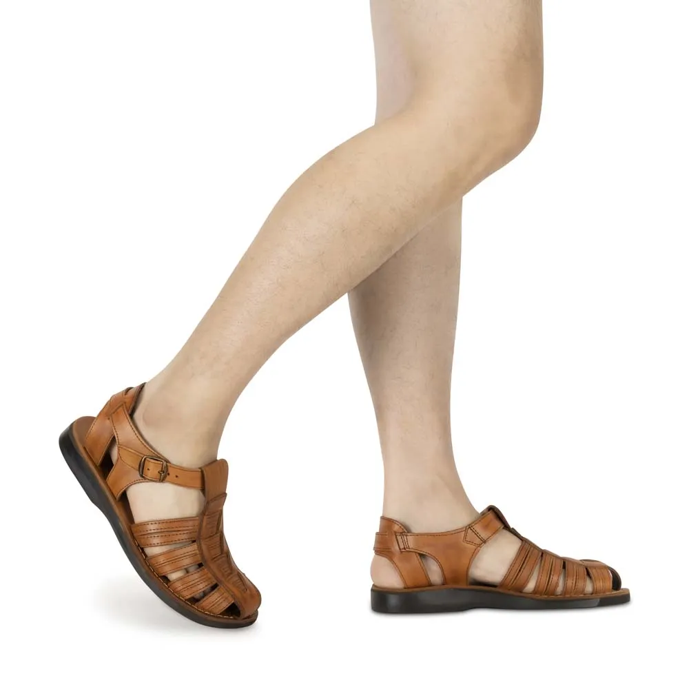 Barak - Leather Closed Toe Sandal | Honey