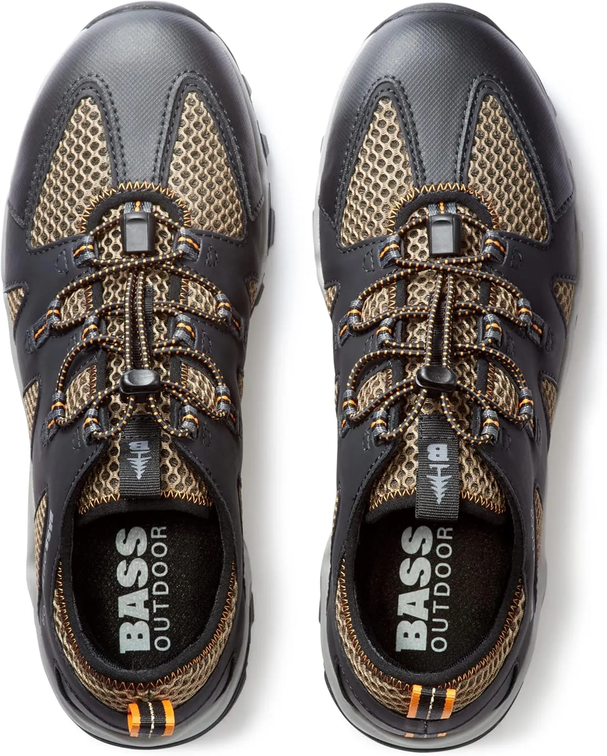 BASS OUTDOOR Men's Aqua Mesh Trail/Water Shoes – Pull-on Hiking Sneakers