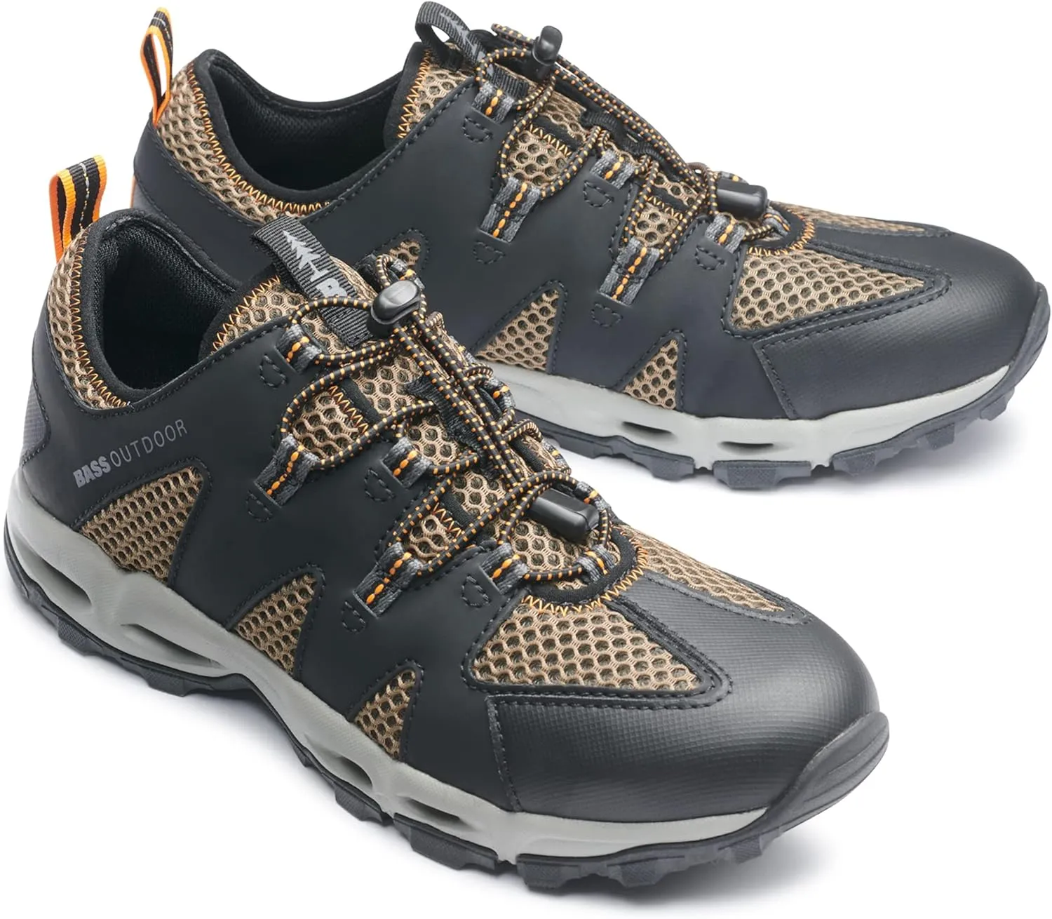 BASS OUTDOOR Men's Aqua Mesh Trail/Water Shoes – Pull-on Hiking Sneakers