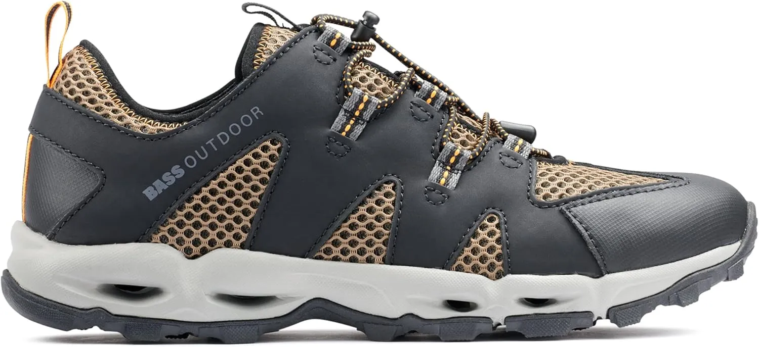 BASS OUTDOOR Men's Aqua Mesh Trail/Water Shoes – Pull-on Hiking Sneakers