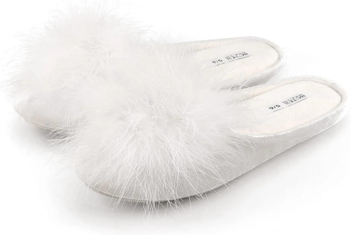 BCTEX COLL Women's Cozy Velvet Memory Foam House Slipper, Ladies Fuzzy Bedroom Slipper Non-slip Sole