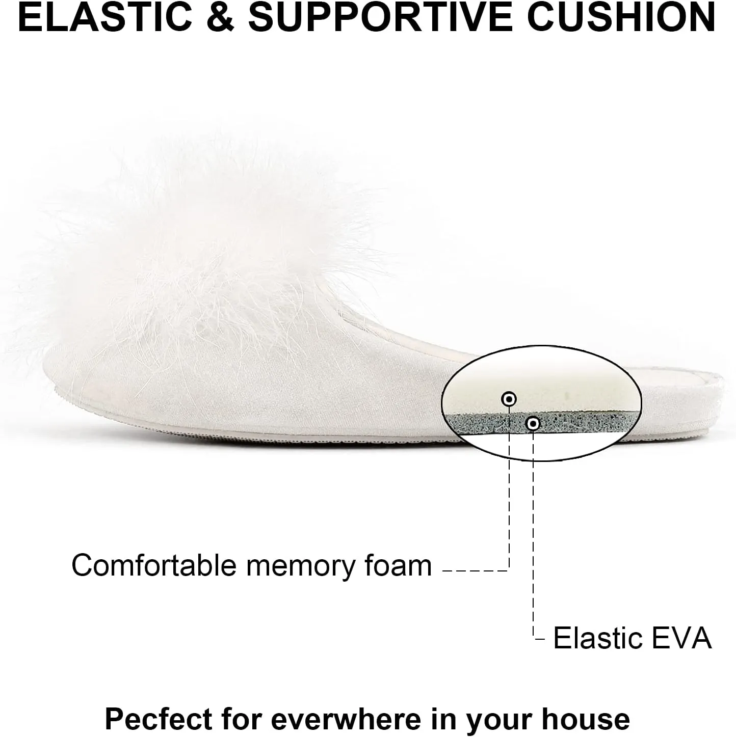 BCTEX COLL Women's Cozy Velvet Memory Foam House Slipper, Ladies Fuzzy Bedroom Slipper Non-slip Sole