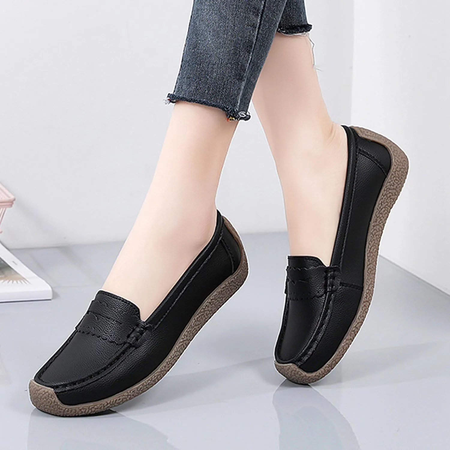 Bealin Womens Knit Driving Loafers Slip On Flat Boat Shoes Penny Breathable Moccasins Knit Loafers Shoes