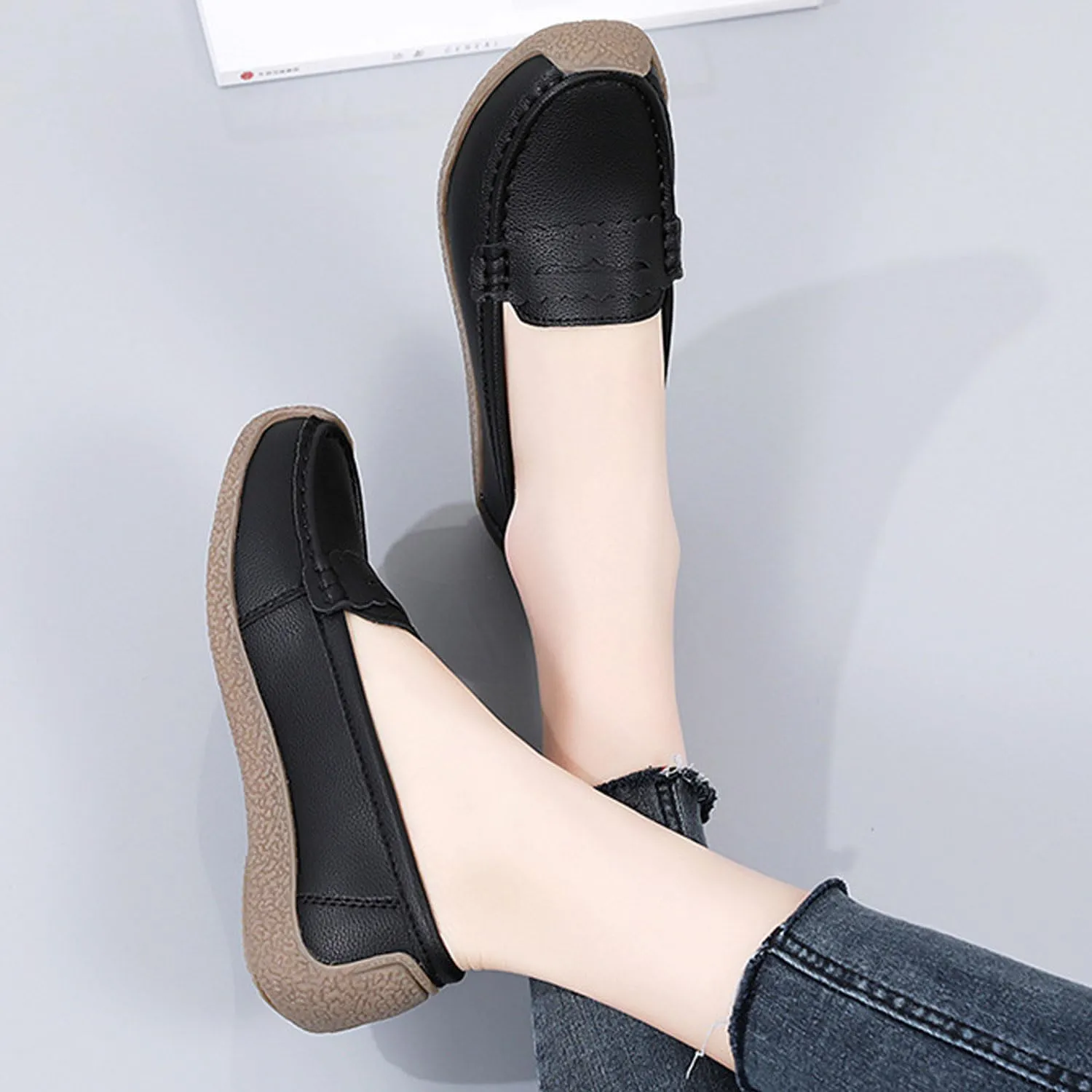 Bealin Womens Knit Driving Loafers Slip On Flat Boat Shoes Penny Breathable Moccasins Knit Loafers Shoes
