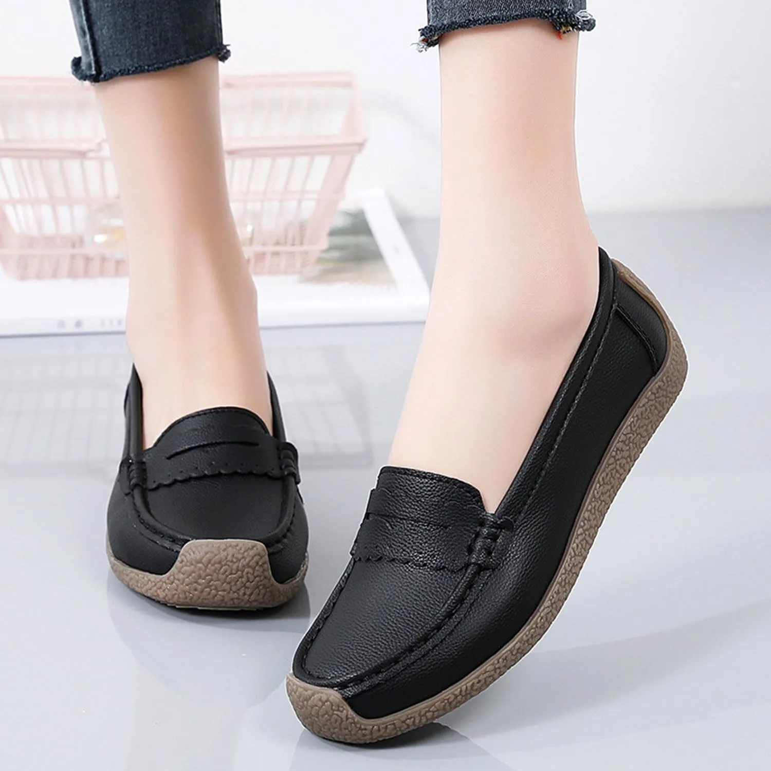 Bealin Womens Knit Driving Loafers Slip On Flat Boat Shoes Penny Breathable Moccasins Knit Loafers Shoes