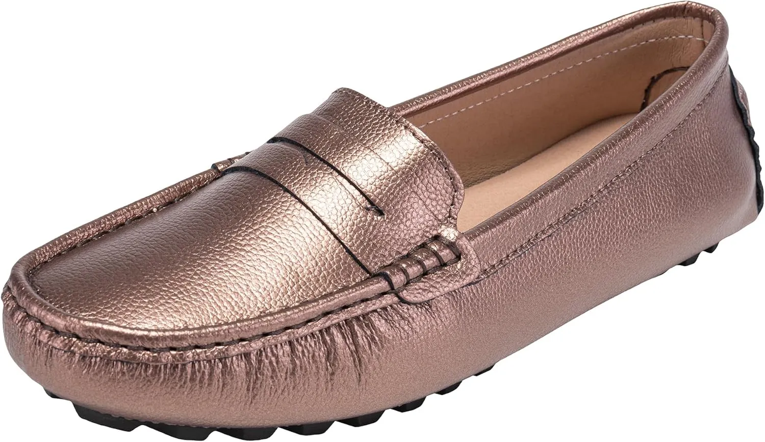 BEAUSEEN Women's Genuine Leather Penny Loafers Classic Driving Moccasins Casual Slip On Comfort Women Loafer Shoes