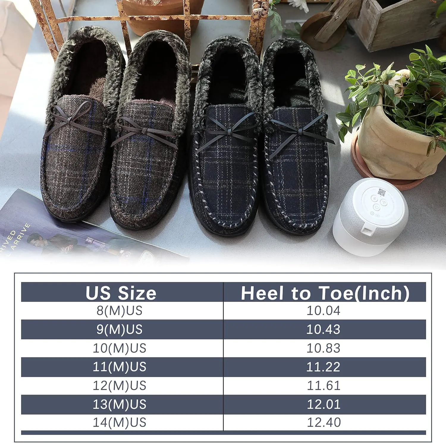 Bigwow Mens Slippers Moccasins House Shoes for Men Indoor Outdoor Memory Foam Slippers