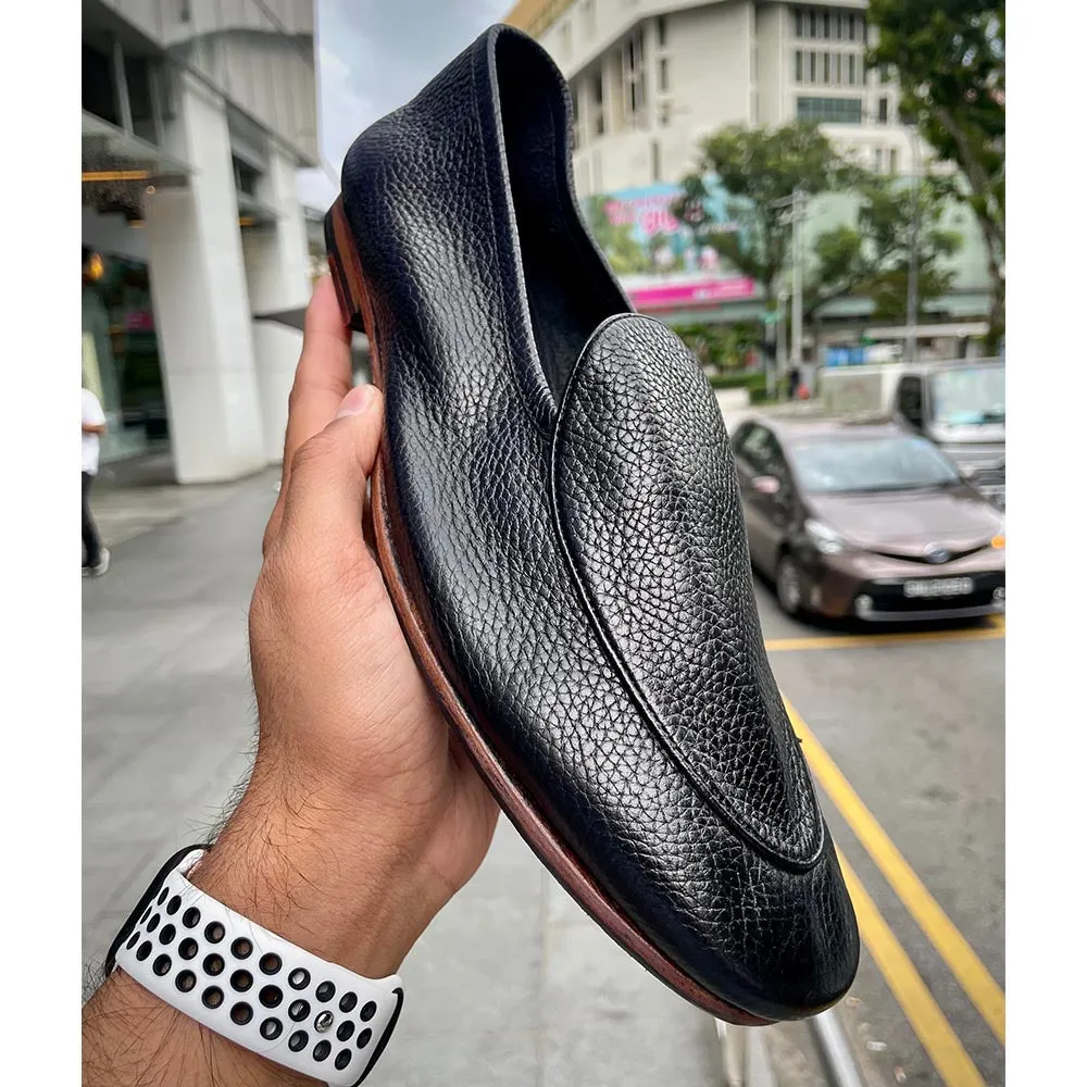 Black Unlined Supersoft City Belgain Loafers