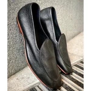 Black Unlined Supersoft City Belgain Loafers