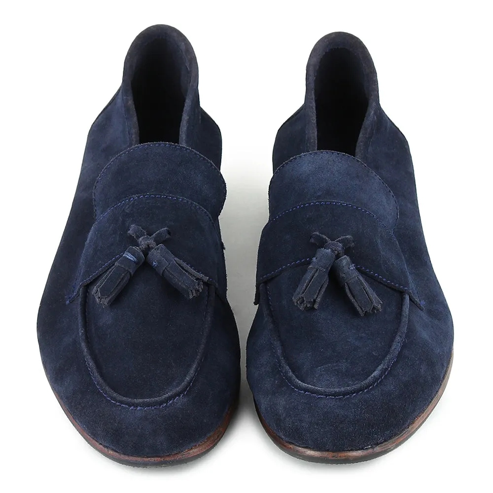 Blue Suede Unlined Supersoft City Tassel Loafers