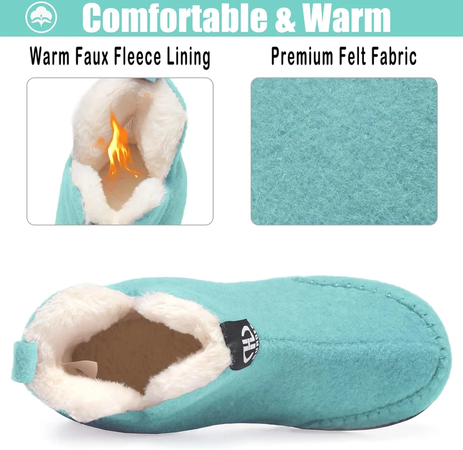 Booties Slipper for Men and Women, Plush Lining Winter Warm House Shoes Memory Foam Slipper Boots