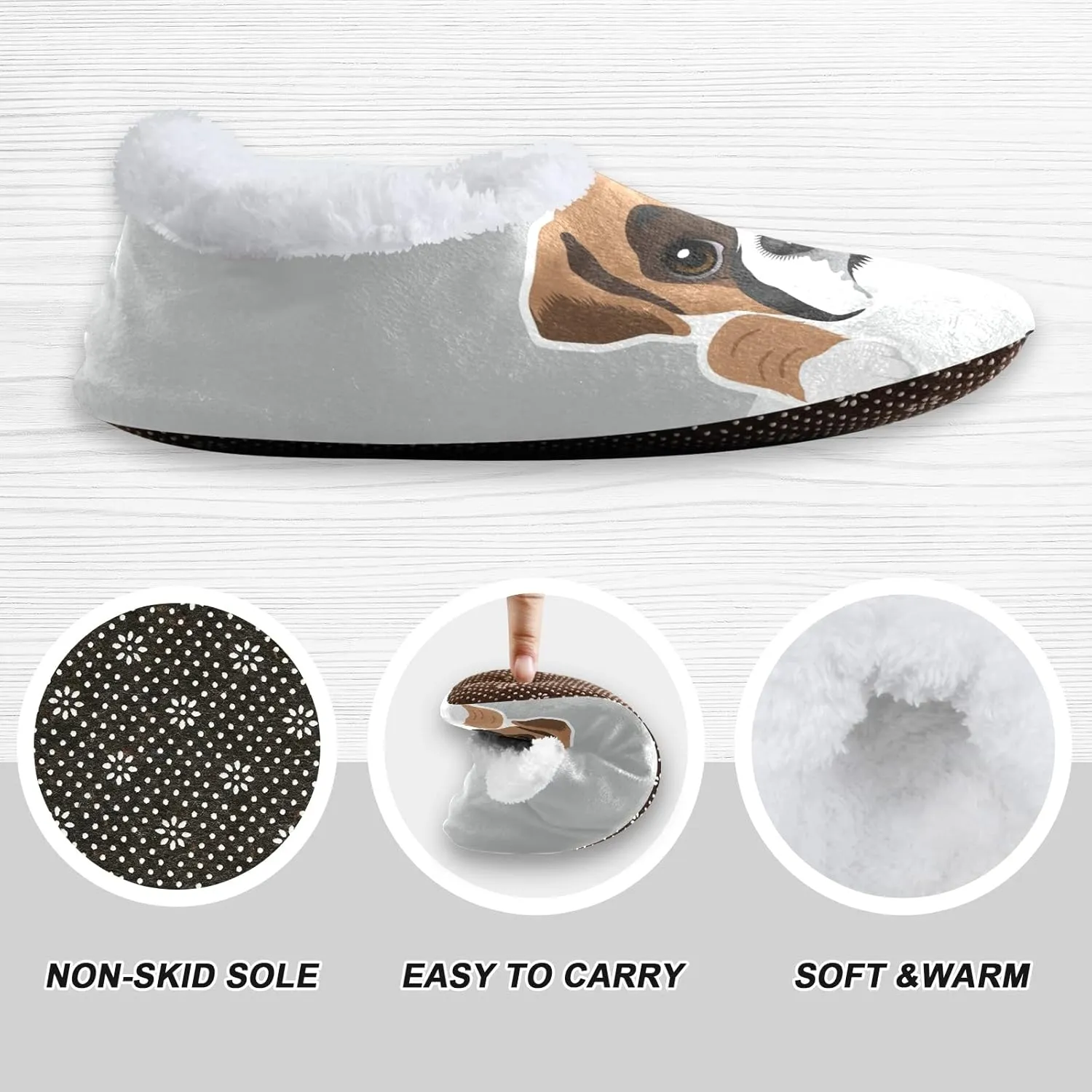 Boxer Dog Puppy Home Slippers Spa Travel House Slipper Soft Memory Foam Slipper Non Slip for Women Men Hotel Bedroom Shoes Slippers M