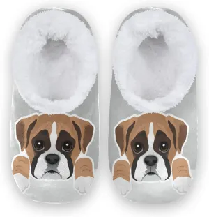 Boxer Dog Puppy Home Slippers Spa Travel House Slipper Soft Memory Foam Slipper Non Slip for Women Men Hotel Bedroom Shoes Slippers M