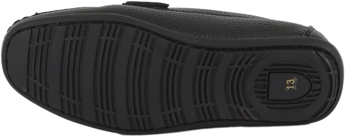 Boys Faux Leather Slip On Tread Loafer Wedding Classic Smart Casual Moccasin Flat Shoes