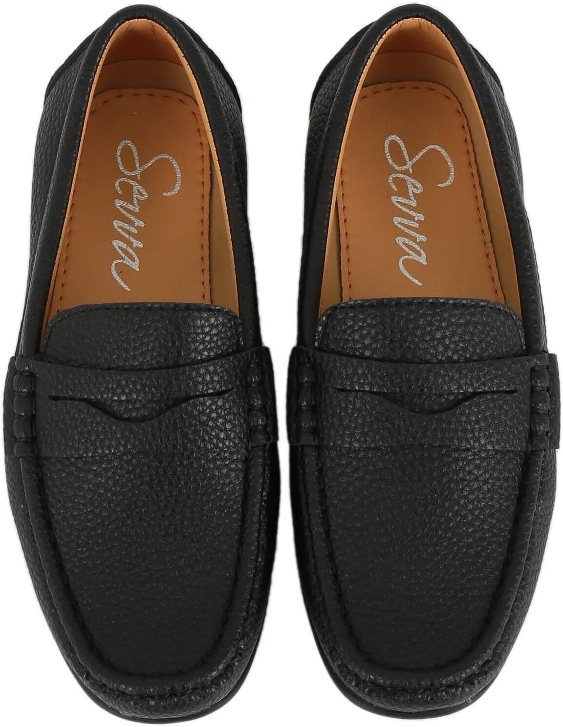 Boys Faux Leather Slip On Tread Loafer Wedding Classic Smart Casual Moccasin Flat Shoes
