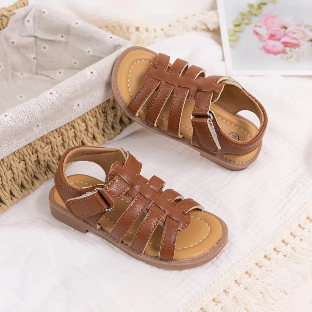 Boys Girls Sandals Open Toe Breathable Princess Non-Slip Flats Summer Beach Lightweight Rubber Sole Sandals (Toddler/Little Kid)