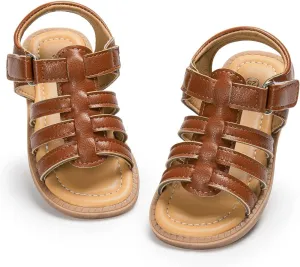 Boys Girls Sandals Open Toe Breathable Princess Non-Slip Flats Summer Beach Lightweight Rubber Sole Sandals (Toddler/Little Kid)