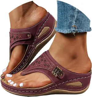 Breathable Mesh Hollow Sports Sandals Non-Slip 2024 New Women’s Wedge Orthopedic Flip-Flops Summer Casual Sandals Open Toe