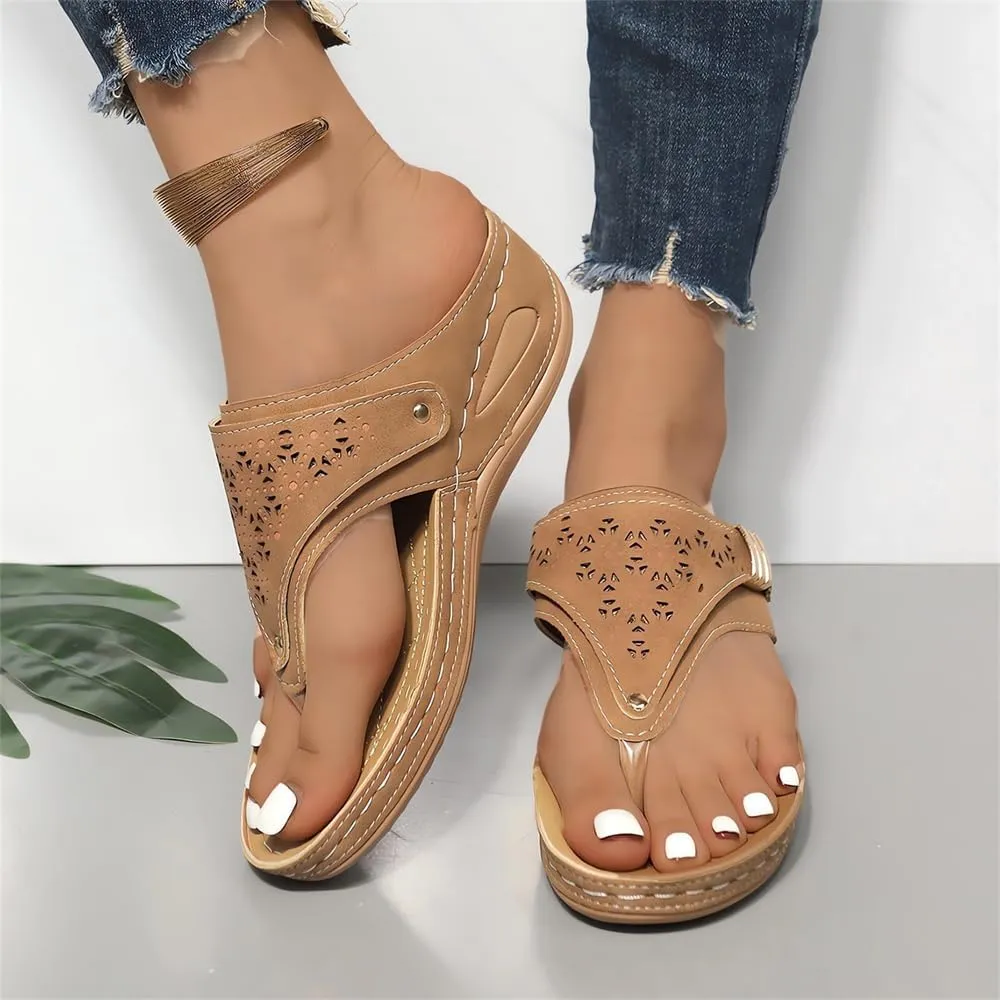 Breathable Mesh Sports Sandals With Non-Slip Sole, Comfortable Ladies Orthopedic Platform Wedge Flip Flops, Anti-Slip Sole