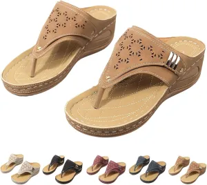 Breathable Mesh Sports Sandals With Non-Slip Sole, Comfortable Ladies Orthopedic Platform Wedge Flip Flops, Anti-Slip Sole