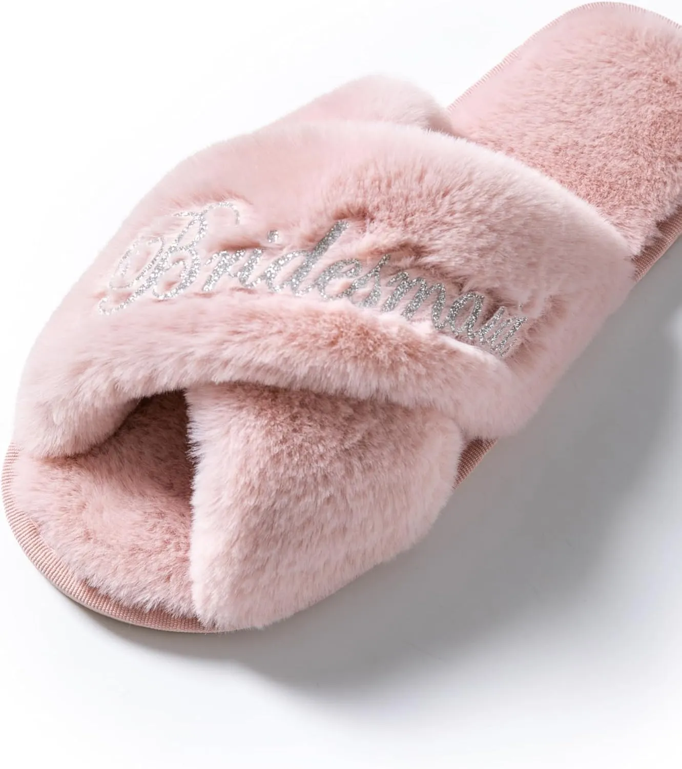 Bridal Slipper - Bridesmaid & Bachelorette Gifts - Silver Glitter Print