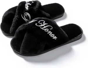 Bridal Slipper - Bridesmaid & Bachelorette Gifts - Silver Glitter Print