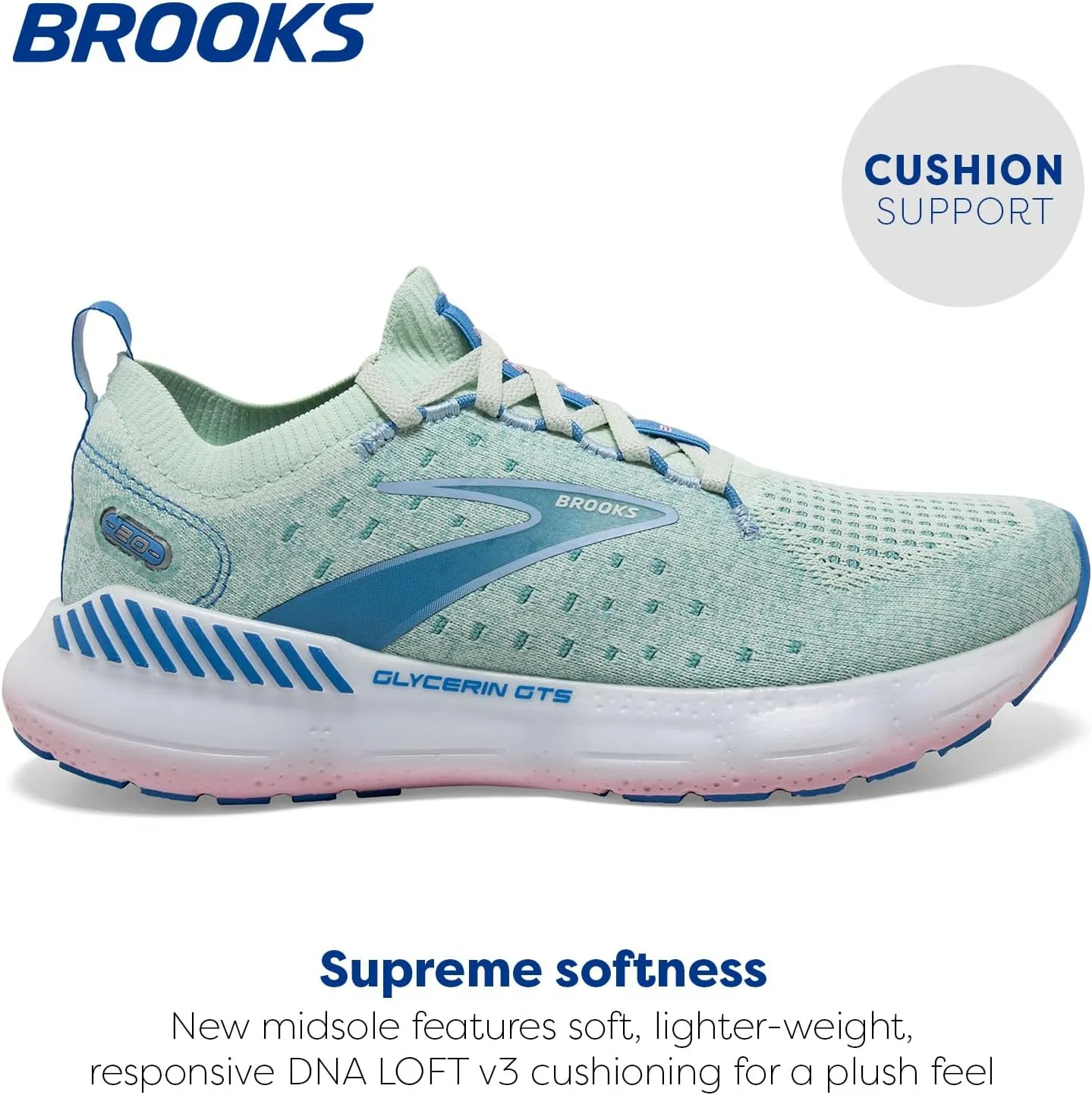 Brooks Women’s Glycerin StealthFit GTS 20 Supportive Running Shoe