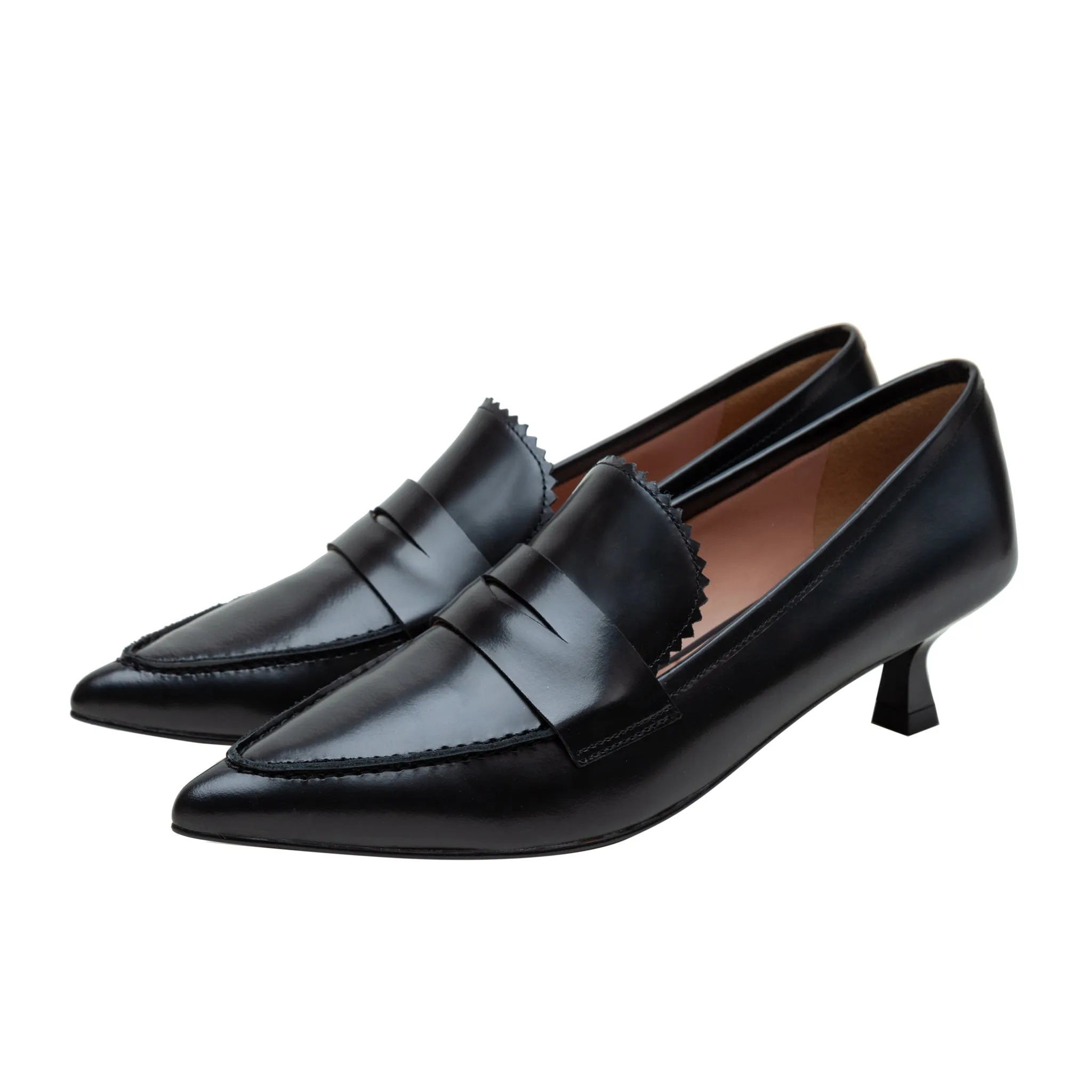CALLISTO | Kitten Heel Loafer Pumps